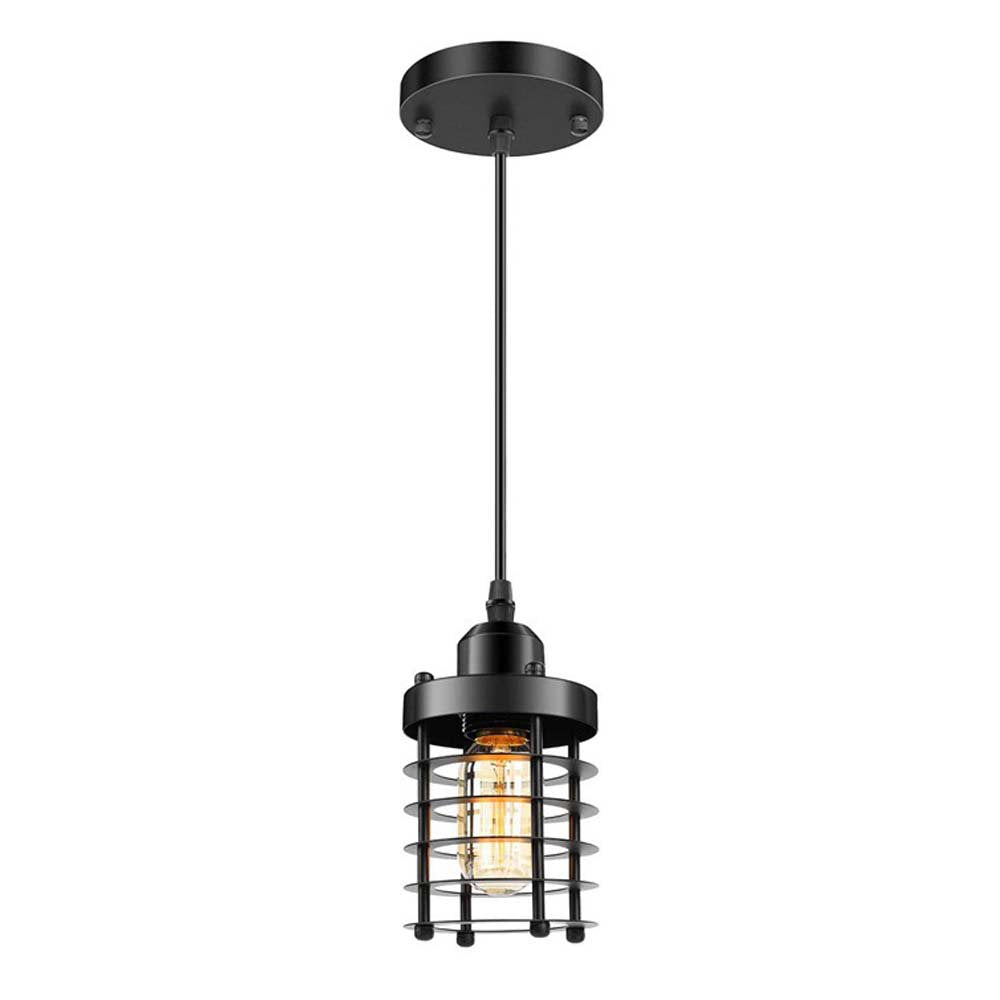 Industrial Pendant Light 1-Light Black Modern Pendant Lighting Fixture, Rustic Ceiling Hanging Lighting for Kitchen Island Dining Room Bedroom Foyer