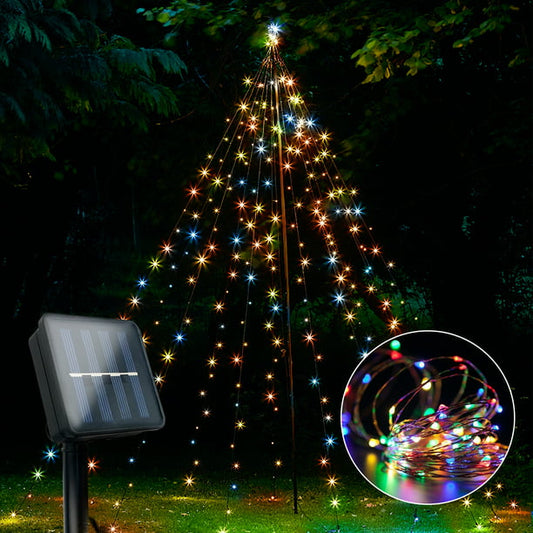 Solar String Light Outdoor, Solar Fairy String Lights, Warm Lights 100 LED Waterproof with 8 Lighting Modes, Multicolor Copper Wire Light for Garden Yard Porch Wedding Party Decor