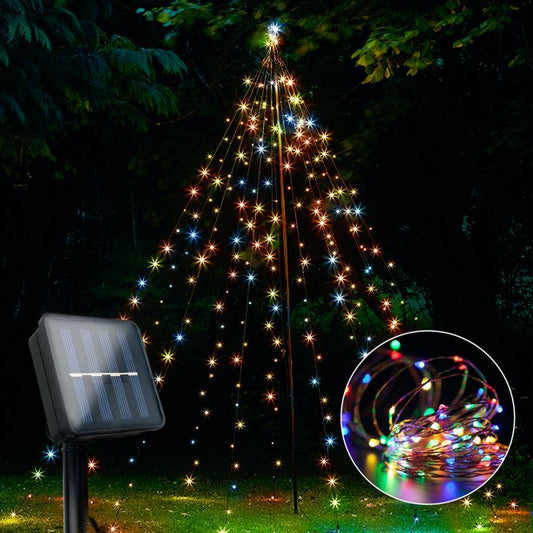 Solar String Lights Oudoor Waterproof, 100 LED Christmas Fairy Lights with 8 Lighting Modes for Garden Patio Home Yard Tree Party(Warm White)