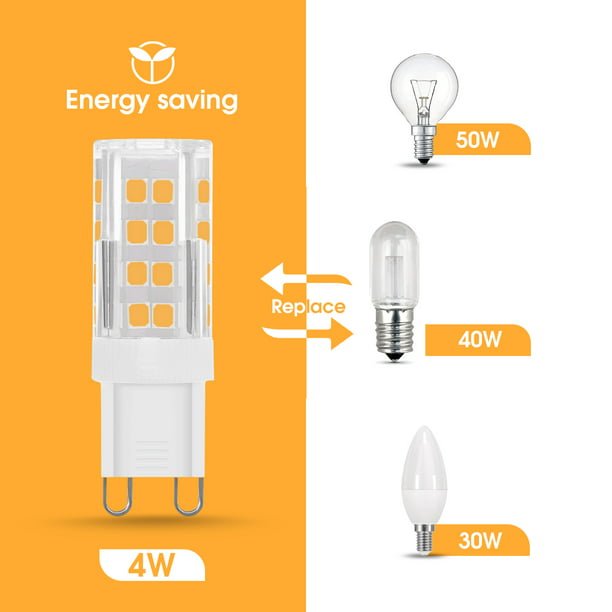 G9 LED Bulb 40W Equivalent 400LM, Warm White (3000K), 4W 360 Degree View Angle,G9 Base, G9 Bulbs for Chandelier, Pack of 5