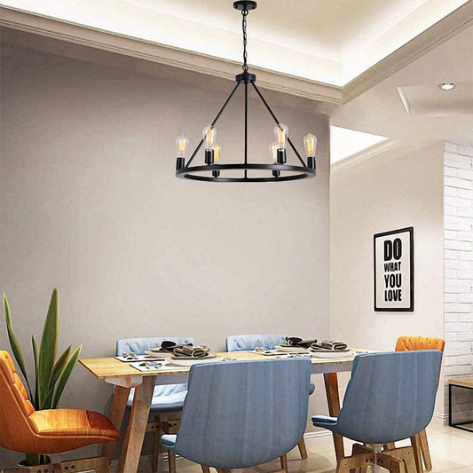 6 Light Chandelier By Room Country Chandelier, Adjustable Height，Multiple Styles