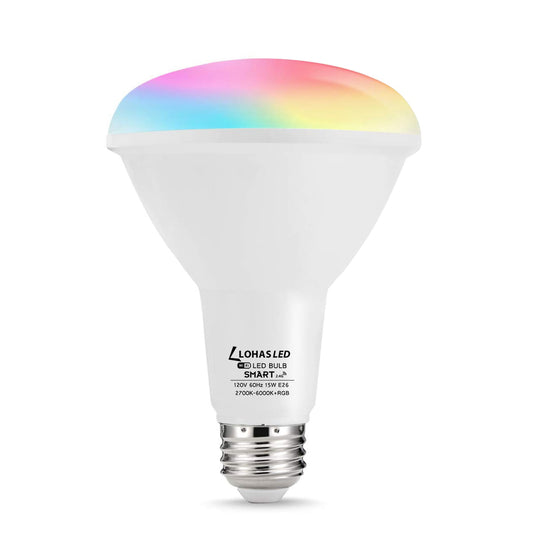 YANSUN WiFi Smart Light Blub,100W Equivalent BR40 LED RGB Color Changing Light Bulb Dimmable For Home Party