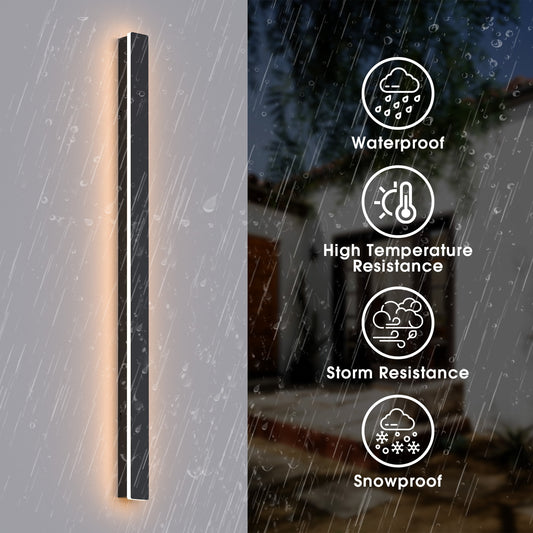1-Light 20W Outdoor Minimalist Linear Wall Lamp 3000K Warm Light led Lighting Waterproof IP67 (39 inches) for Porch