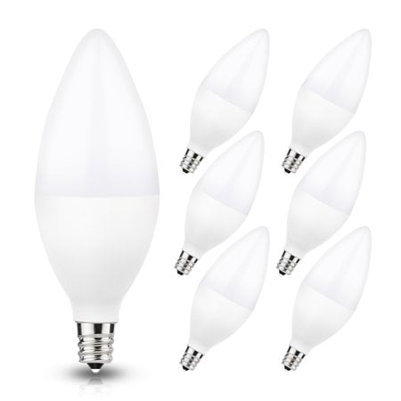 LED Candelabra Bulb 60W Equivalent, E12 Candelabra LED Bulbs, Daylight 5000K LED, 6W E12 Base 550LM Kitchen Light for Home Bulb, Ceiling Fan Lights, Chandelier Lighting, 6 Pack