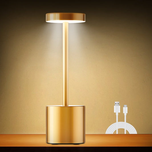 Cordless Table Lamp Rechargeable Battery Powered Operated Desk Lamp for Reading Living Room, Gold