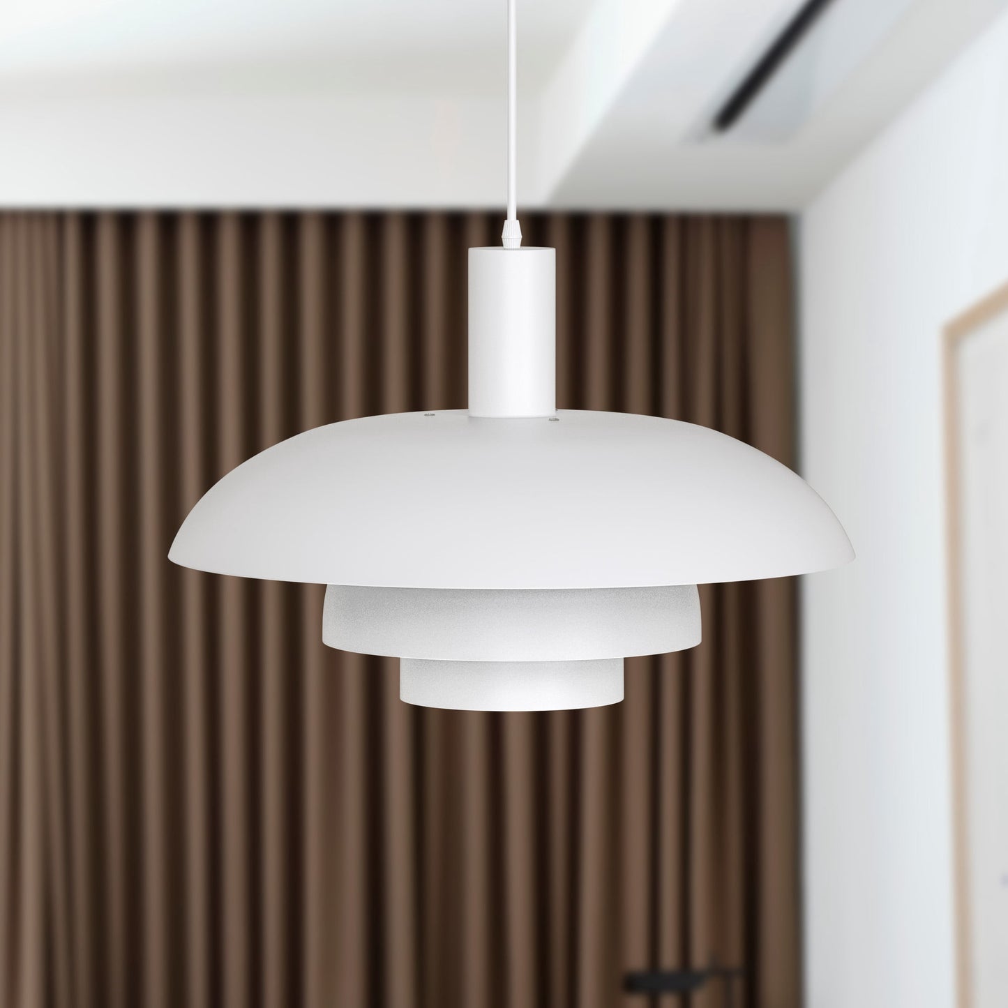 19.68 in.White Pendant Light Hanging Lamp Modern Aluminum Ceiling Light for Living Room Bedroom Restaurant Leisure Bar Loft