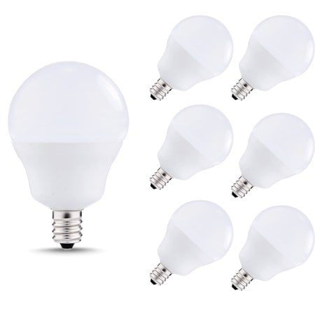 G14 5W Chandelier LED Light Blubs,40W Replacement Bulbs ,110V E12 Candelabra Base 4000K Daylight 450lm for Vanity Mirror Light, Ceiling Fan,6-Pack