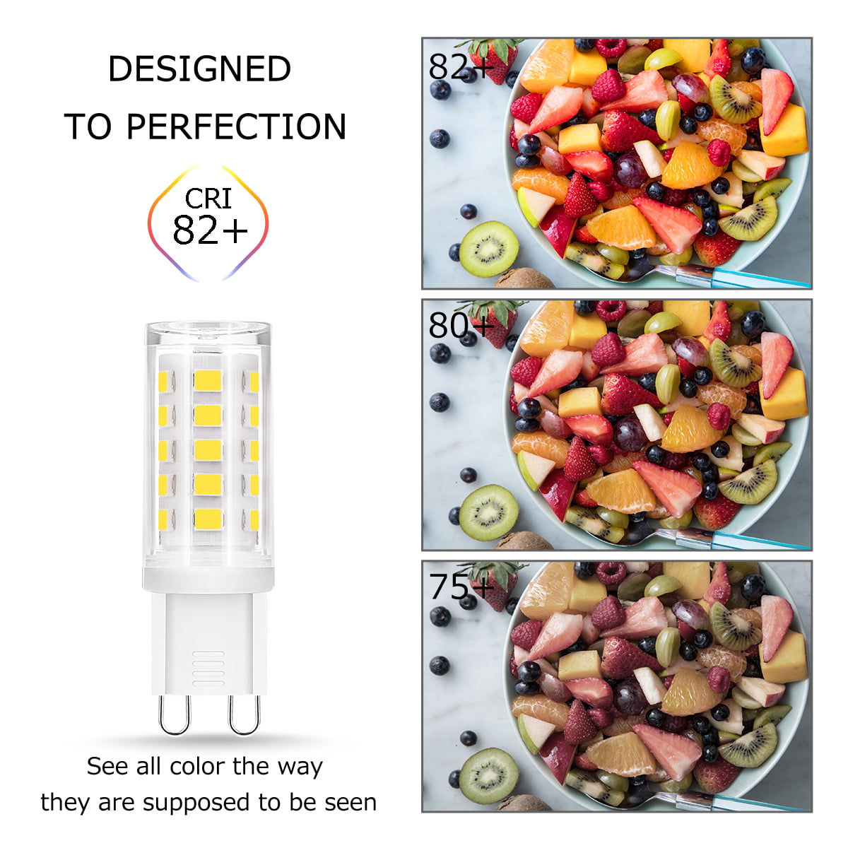 G9 LED Light Bulbs, 4W (40W Halogen Equivalent), 400LM, 360 Degree View Angle, Daylight White (6000K), G9 Base, G9 Bulbs for Chandelier,Pack of 5