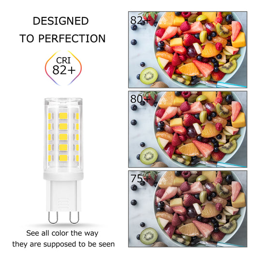 G9 LED Light Bulbs, 4W (40W Halogen Equivalent), 400LM, 360 Degree View Angle, Daylight White (6000K), G9 Base, G9 Bulbs for Chandelier,Pack of 5