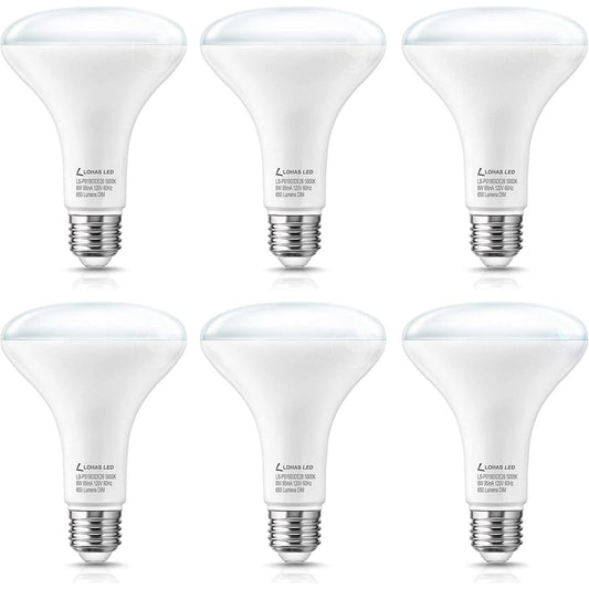 YANUSN BR30 Full Spectrum Light Bulb, 8W 65W Equivalent Bright Happy LED Bulb Boosts Energy Mood & Performance Supports Circadian Rhythm Comfortable Daylight 5000K Dimmable,6 Pack