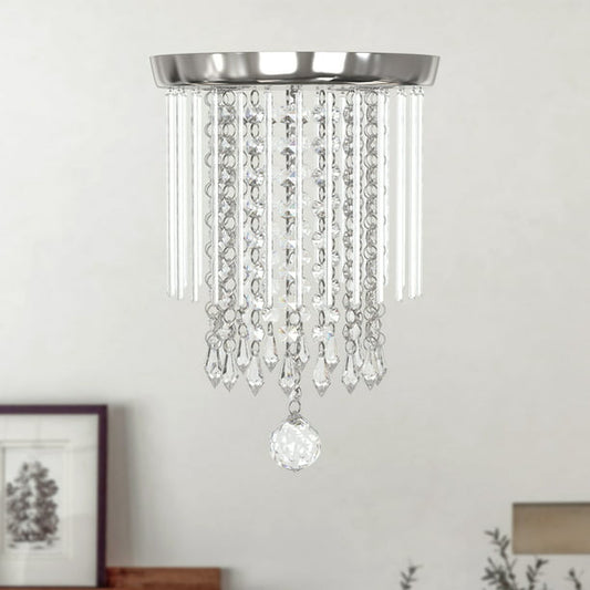 Chrome LED Modern Crystal Chandelier,Modern Crystal Ceiling Light for Bedroom, Hallway, Kitchen, Bathroom