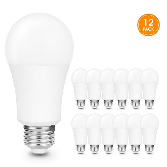 Full Spectrum Light Bulb, 11 Watt 800LM 65W Equivalent Daylight White 5000K, Natural Sunlight Bulbs, A19, E26, Plant Grow Light Bulbs, Pack of 12