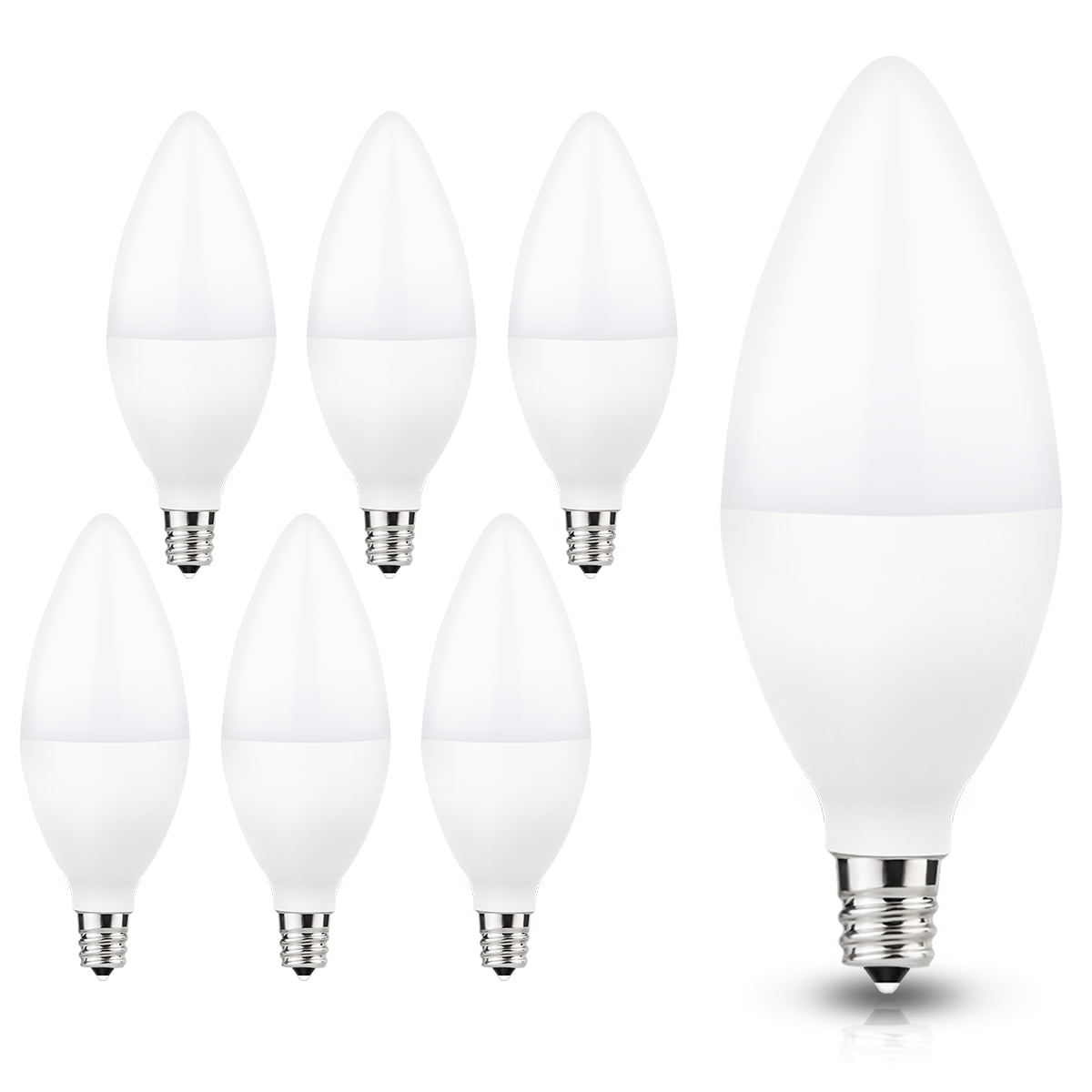 YANSUN E12 Base LED Candelabra Light Bulbs, 6W(60W Equivalent), 550LM, 5000K Daylight White, for Chandelier Living Room, 6 Pack