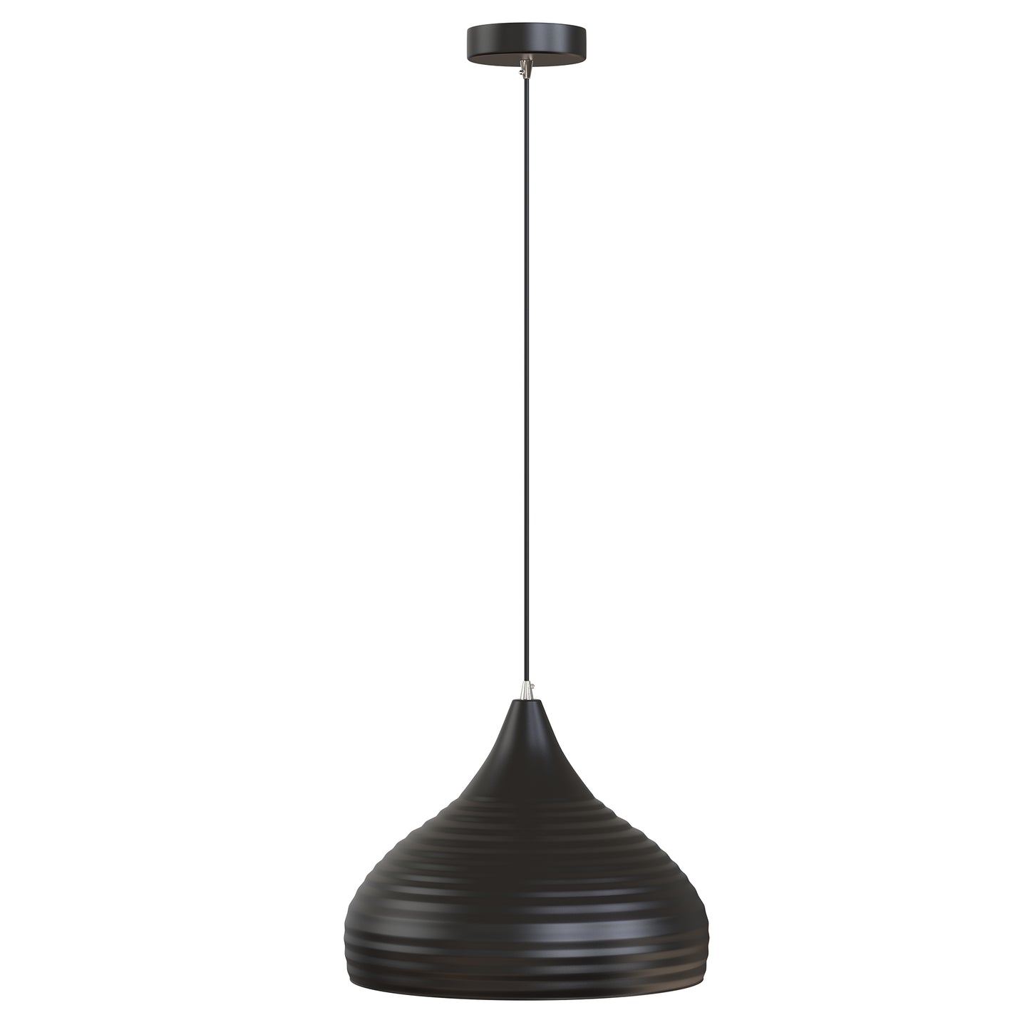 13.39 in. Matte Black Pendant Light with Bowl Shape, Modern and Classic Style