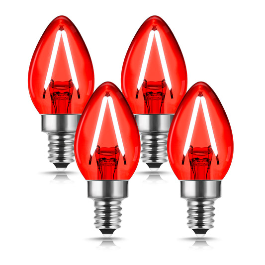 Red LED Light Bulbs, 9 Watts, 60W Equivalent, E26 base, A19, 720LM, Ideal for Holiday Decoration Party Events Bedroom Pack of 6