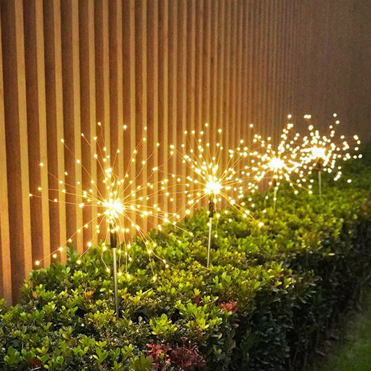 Solar Firework Light, Outdoor Solar Garden Decorative Lights Copper Wires String DIY Landscape Light for Walkway Pathway Backyard Christmas Decoration Parties