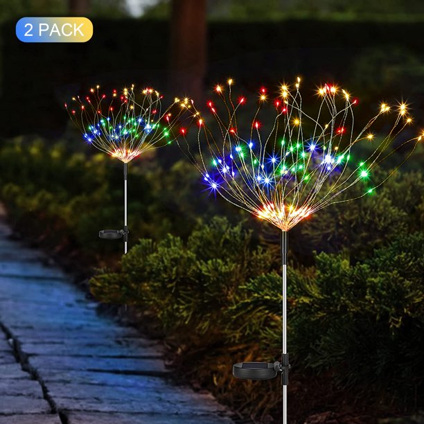 Solar Firework Light, Outdoor Solar Garden Decorative Lights Copper Wires String DIY Landscape Light for Walkway Pathway Backyard Christmas Decoration Parties