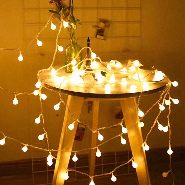 16.4ft Battery Operated LED String Lights, 40 LEDs Globe Decorative Fairy Lights, Warm White, for Party, Garden, Patio, Bedroom, Dorm, Holiday, IP65 Waterproof