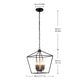 Black Cage Foyer Pendant Chandelier 12" Wide Open Frame 4-Light Fixture Dining Room House Kitchen Entryway