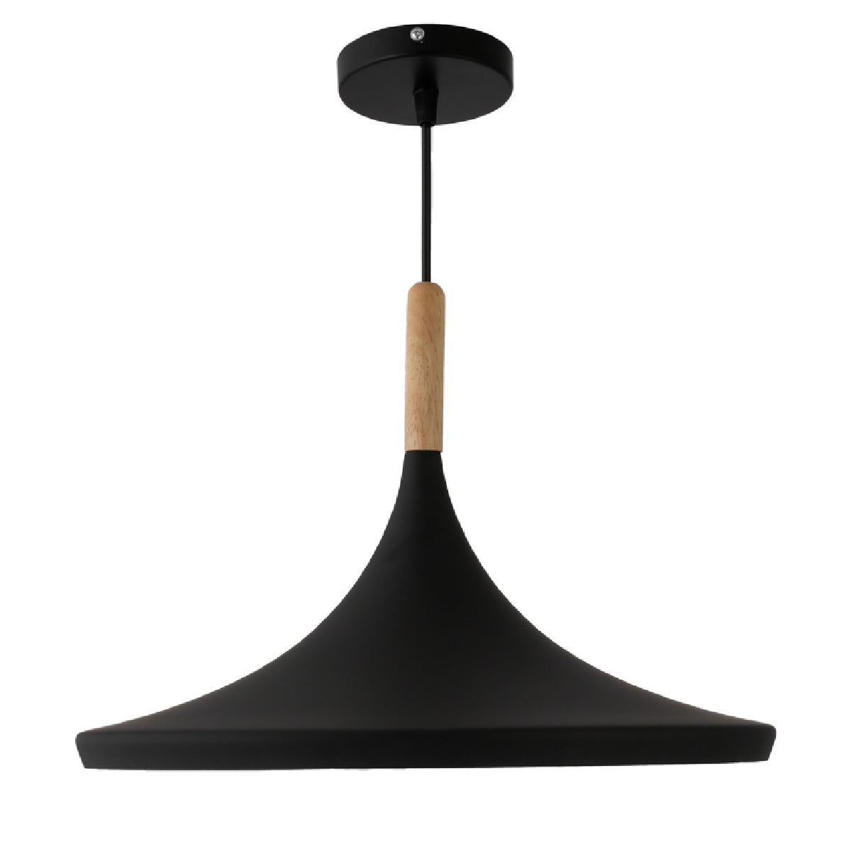 14.2inch Matte Black Pendant Light, Wide Ceiling Fixture, Industrial Style For Livingroom Bedroom-2 PCS Light