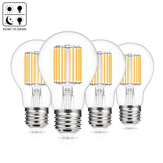 4 Pack Filament Light Bulb, A19 LED Bulb, 15W 150W Equivalent, E26 2700K, 1800 Lumens,Indoor Outdoor Lighting Lamp for Porch, Garage