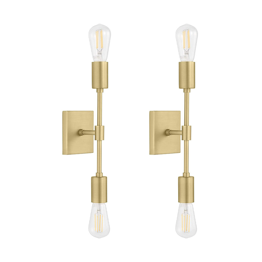 YANSUN Gold 2-Light Wall Sconce Light Fixtures Bathroom Modern Vanity Light Industrial Wall Lamp Pole Wall Mount for Mirror Hallway Ceiling Living Room