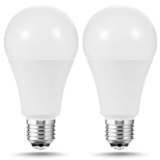 3 Way LED Light Bulb 50/100/150W Equivalent Warm White 3000K E26 Medium Base 600LM/1250LM/1850LM A21 for Desk lamps, Floor Lamps,12 Pack