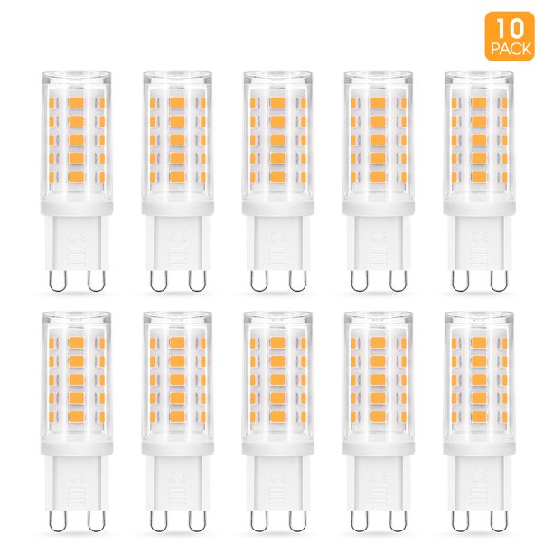 YANSUN G9 LED Light Bulbs, 4W (40W Halogen Equivalent), 400LM, 360 Degree View Angle, Warm White (3000K), G9 Base, G9 Bulbs for Chandelier,Pack of 10/15